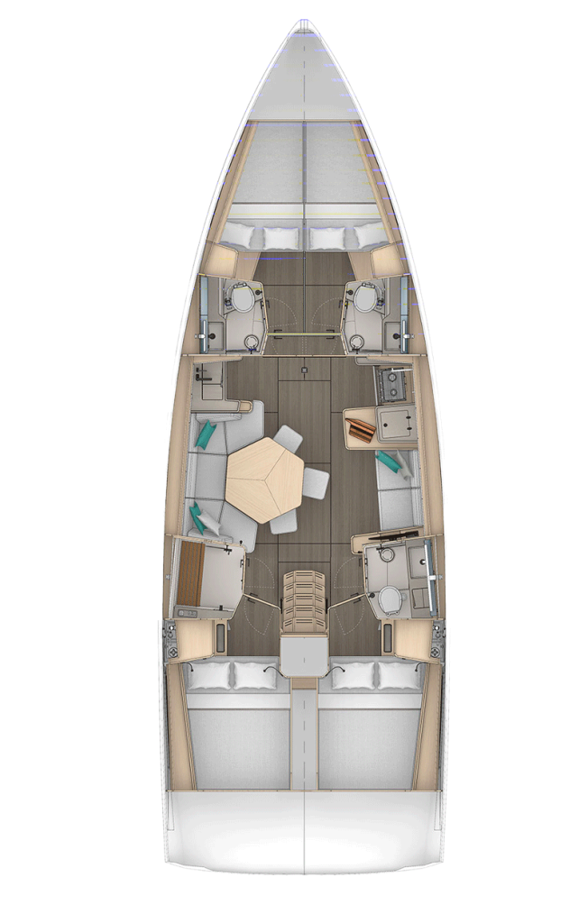 Dufour 44 5 cabin layout