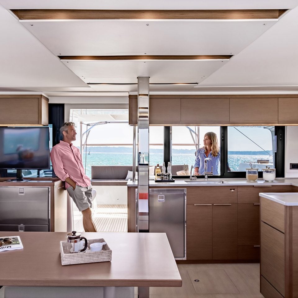 Interior of the Lagoon 46 salon catamaran model