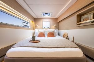 Lagoon 43 yacht interior spacious cabin