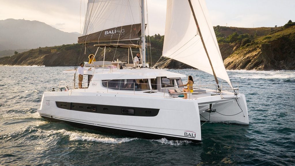 Bali 46 catamaran model at sail