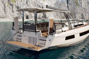 Dufour 48 monohull sailboat aft swim platform
