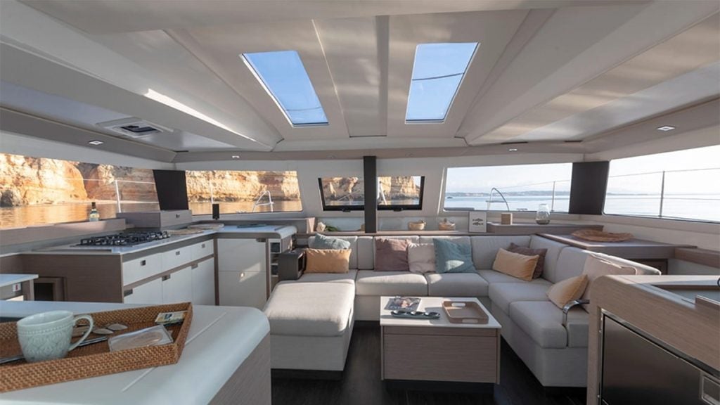 Elba catamaran model interior salon