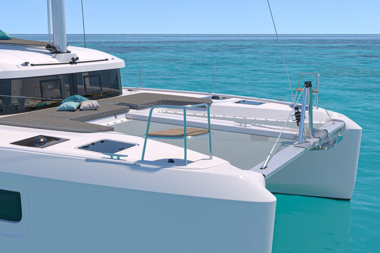 Lagoon 38 sailing catamaran foredeck trampoline and lounge area