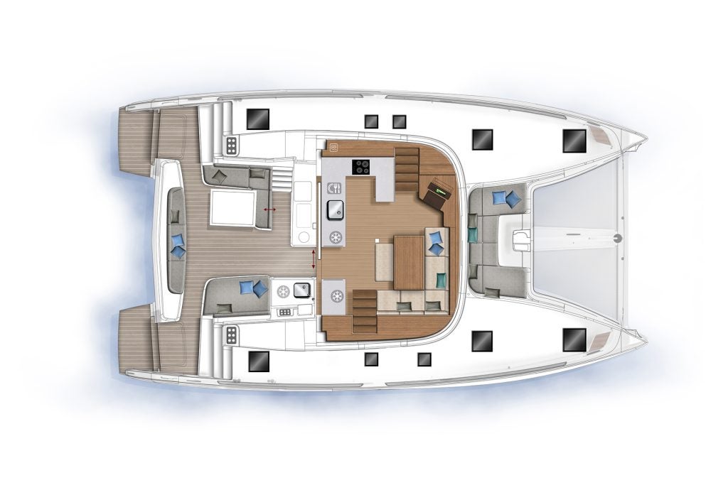 Cockpit layouts of the Lagoon 46 Iconic Catamaran