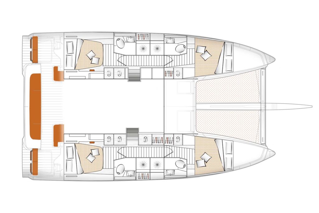 Plan du Excess 14 en configuration 4 cabines