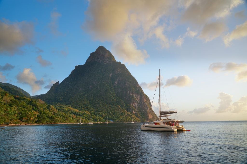 Catamaran sailing in Martinique