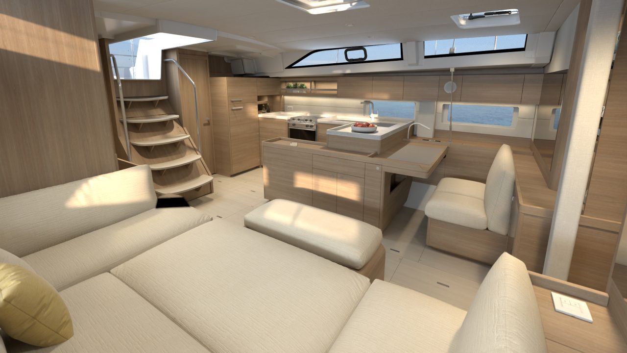 OCEANIS 52 interior saloon and galley