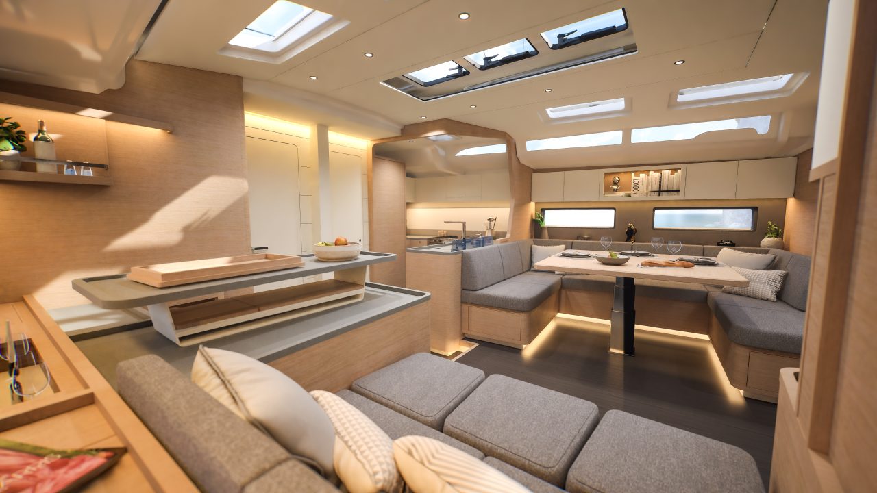 Dufour 54 galley and saloon