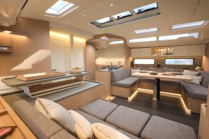 Dufour 54 galley and saloon