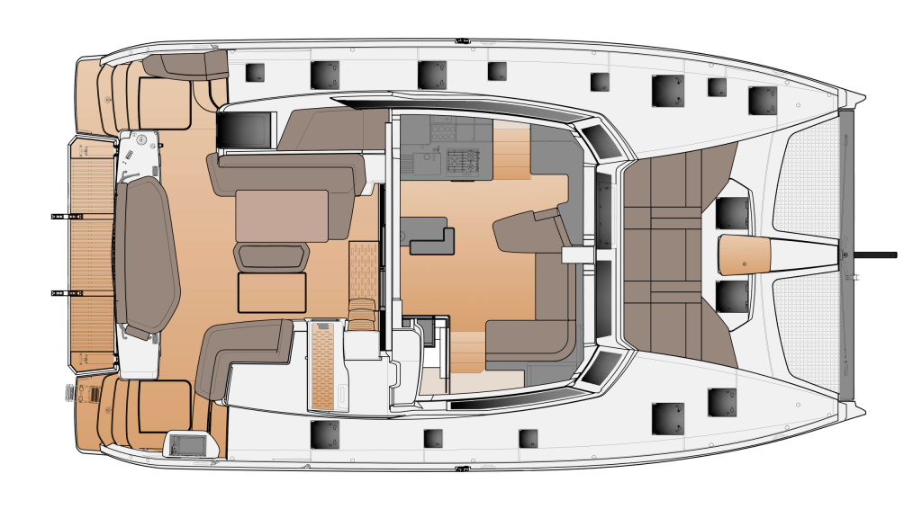 Fountaine Pajot Cockpit and Saloon