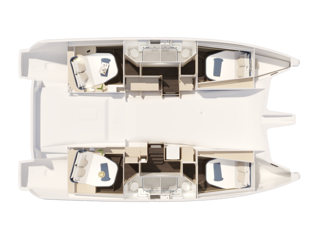 Fountaine Pajot New 44 Cabins Layout