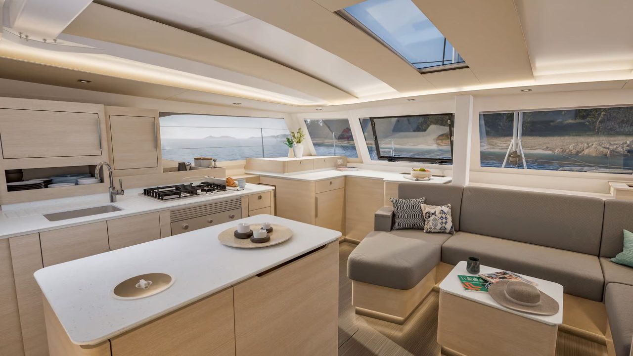 Fountaine Pajot New 44 Galley and Saloon