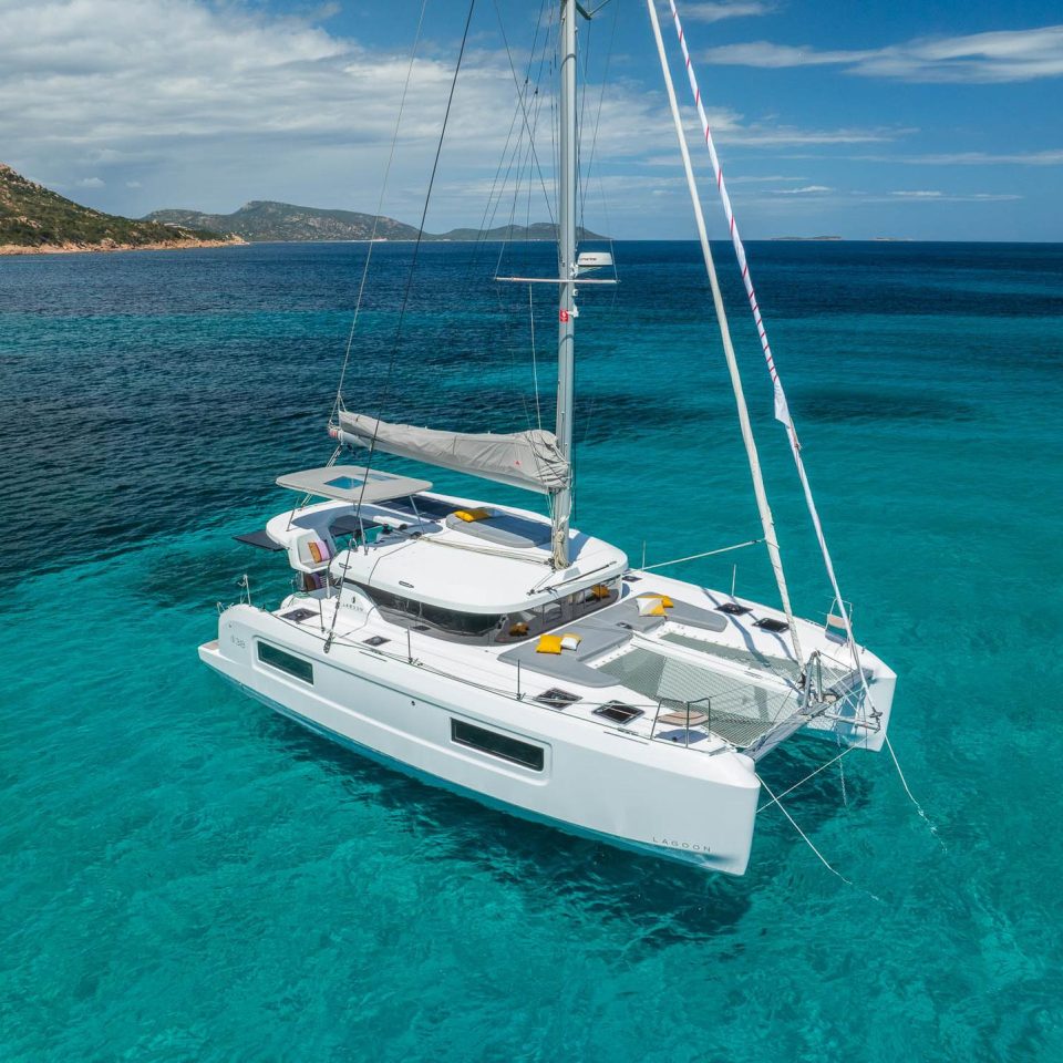 Lagoon 38 catamaran at sea