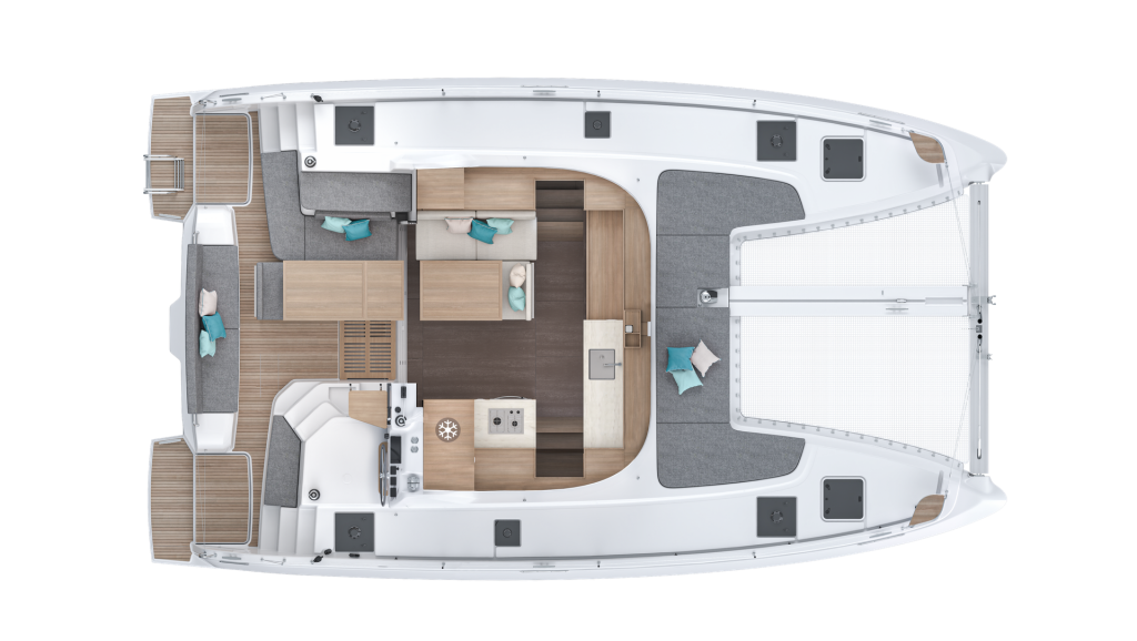 Lagoon 38 Cockpit and Saloon