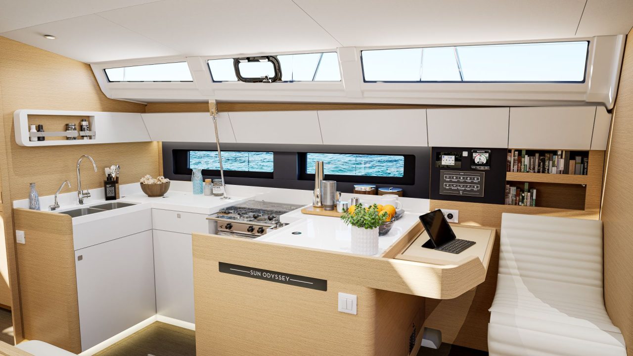 Jeanneau 455 interior galley