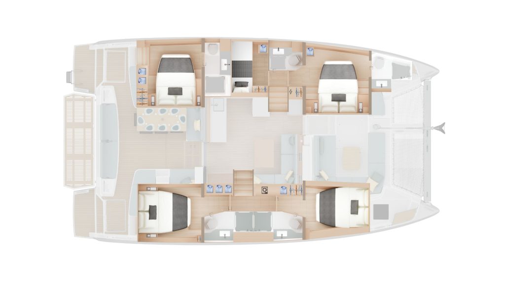 Lagoon 47 5 cabin layout