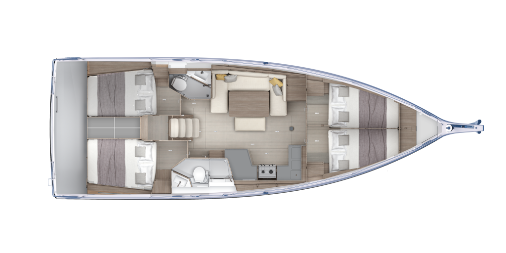 Beneteau Oceanis 42 4-cabin layout