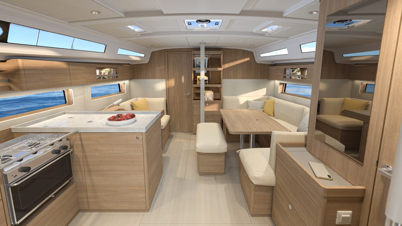OCEANIS 42 galley and saloon
