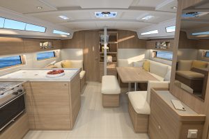 OCEANIS 42 galley and saloon